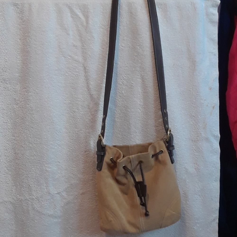 Suede Coach handbag